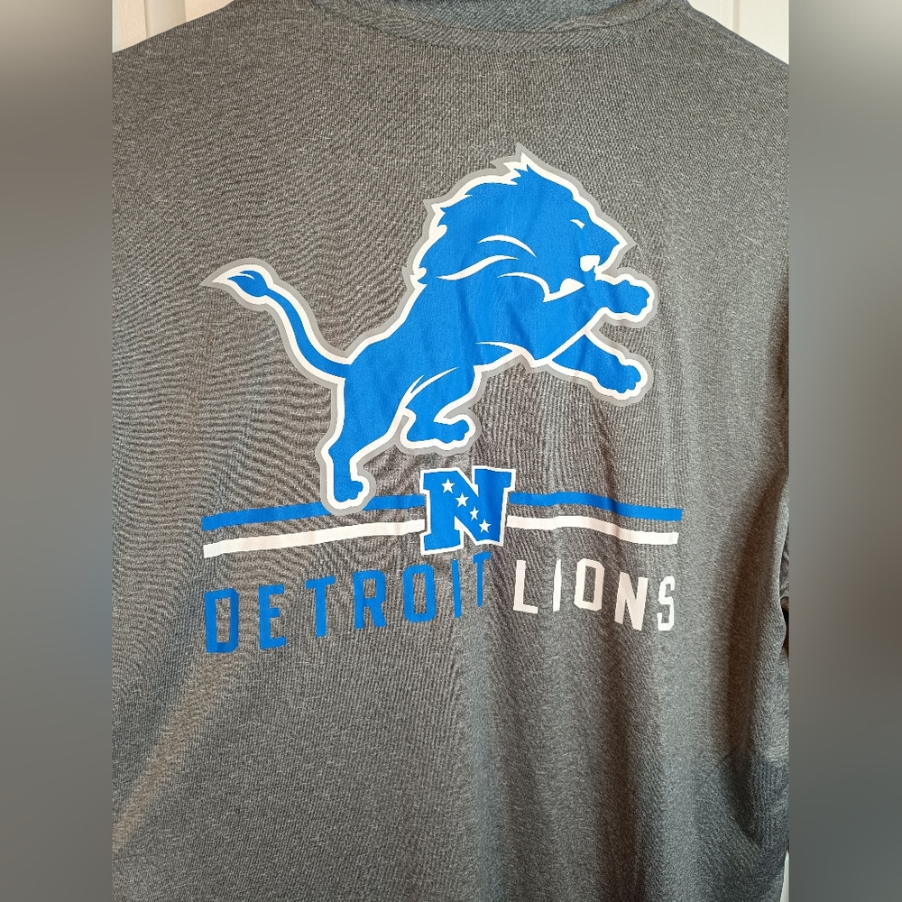 Large NFL Detroit Lions 1/4 Zip Long Sleeve Football Casual Michigan Dad Gym Yog